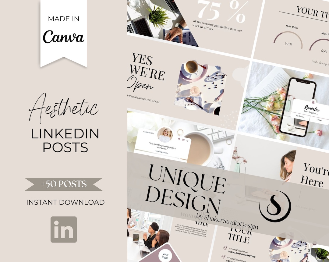 50 Linkedin Post Template | Engagement Post for Business | Instant ...