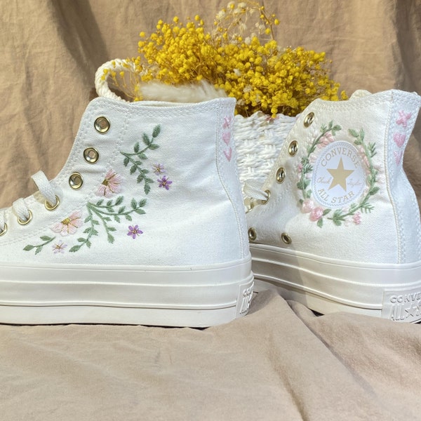 Embroidered Converse - Etsy