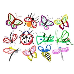 Fly Bees embroidery design bundle Applique  - Girl embroidery designs machine embroidery pattern - insect embroidery file - Insect Applique