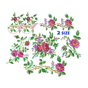 Floral Rose embroidery design bundle - Red Roses embroidery designs machine embroidery pattern - rose embroidery file-Rose embroidery Border