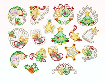 Christmas Ornaments embroidery design bundle - Christmas Decoration embroidery designs machine embroidery pattern- Christmas embroidery file