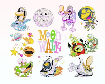 Astronauts embroidery design bundle - Planet embroidery designs machine embroidery pattern - Alien embroidery file - Spaceship embroidery