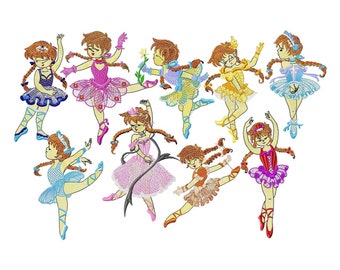 10+ Ballerina embroidery design bundle - Dancing Girl embroidery designs machine embroidery pattern - dancing baby embroidery file- princess