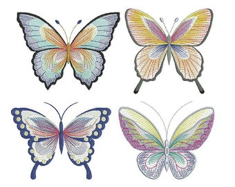 4 Types Butterfly Embroidery design, embroidery designs butterfly, butterfly machine embroidery design, monarch butterfly embroidery designs