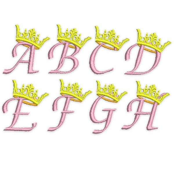 Letters embroidery design set - font embroidery designs machine embroidery pattern - Alphabet embroidery designs - crown embroidery, king