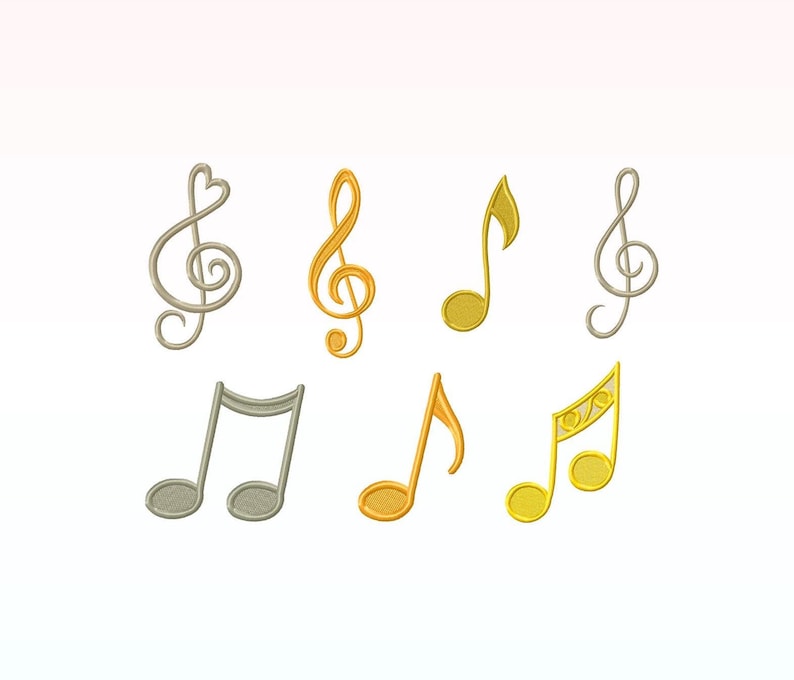 Music Note Embroidery Design Bundle - Music Instruments Monogram ...
