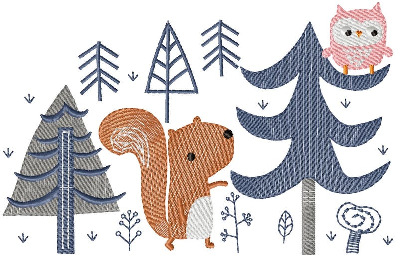 Cold Animal Embroidery Design Bundle - Forest Woodland Animal ...