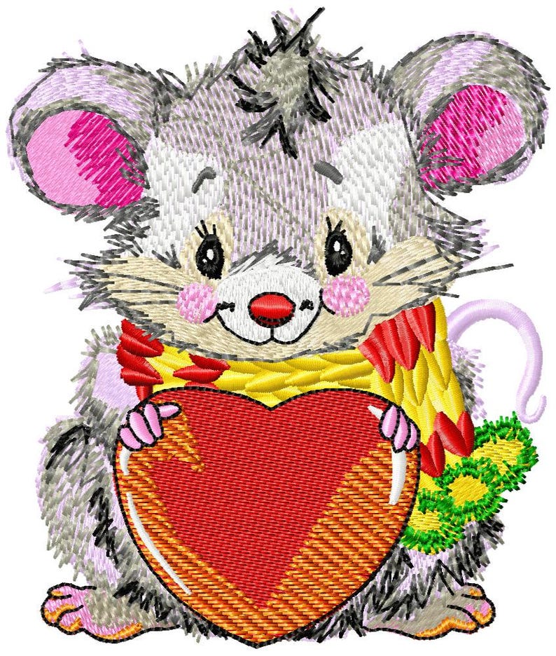 Mouse Embroidery Design Bundle - Baby Animal Embroidery Designs Machine ...