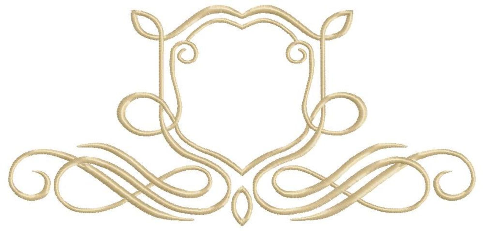 Golden Baroque Monogram Embroidery Design Bundle - Frame Embroidery ...