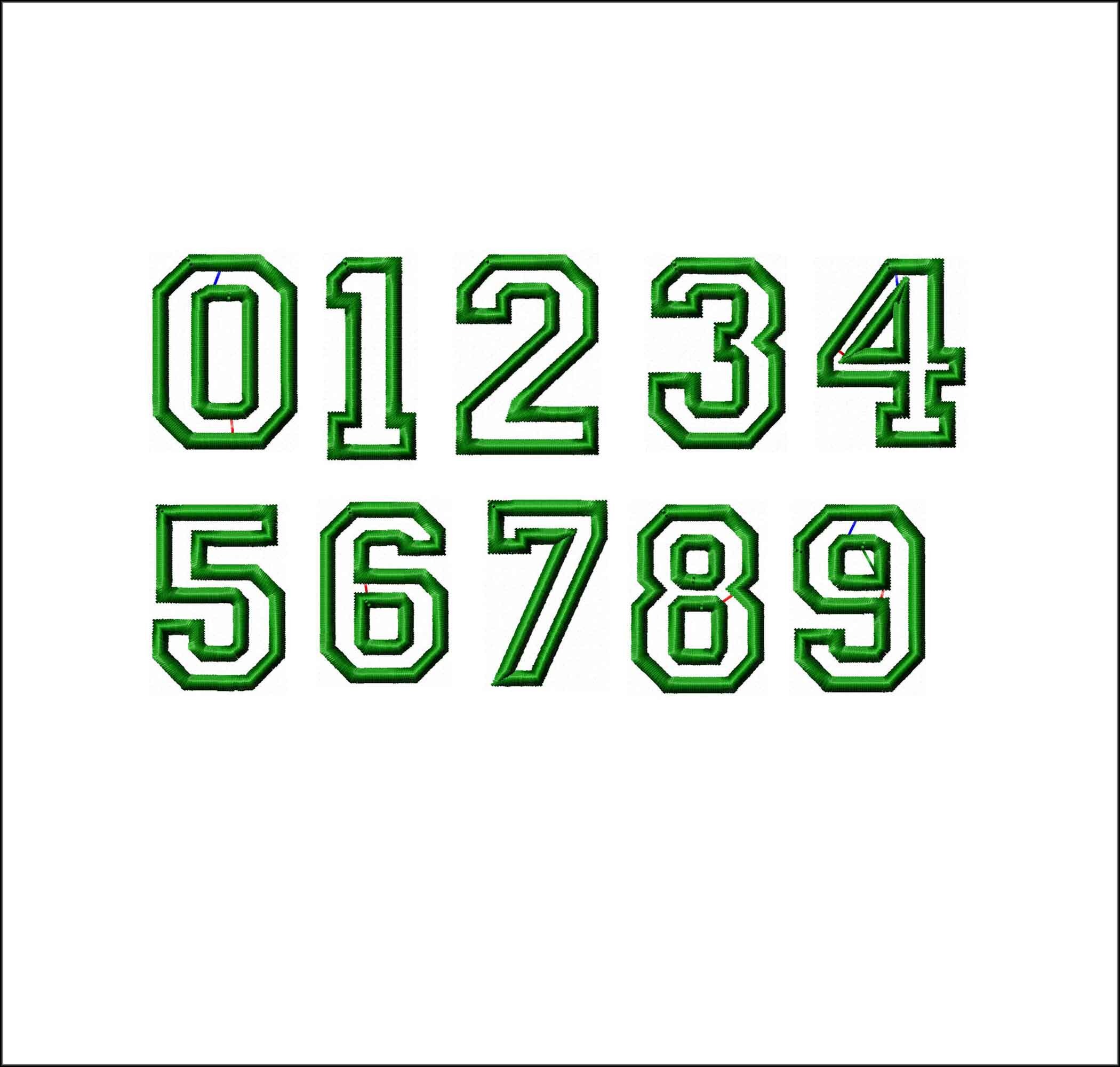 Simple Applique Numbers Machine Embroidery Designs same Size Etsy