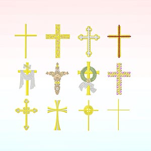 Holy Cross embroidery design bundle - Christian Cross monogram embroidery designs machine embroidery pattern - cross motif embroidery file