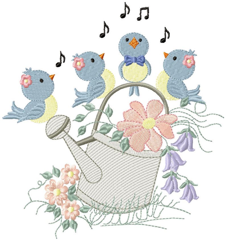 Spring Flower Embroidery Design Bundle - Floral Humming Birds ...