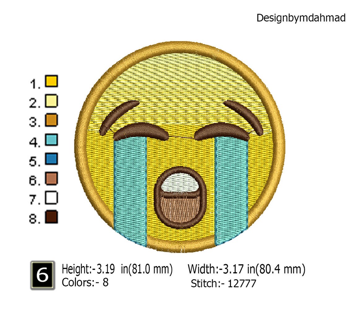 Buy 8 Types Emoji Embroidery Design Set Emoticon Machine Embroidery