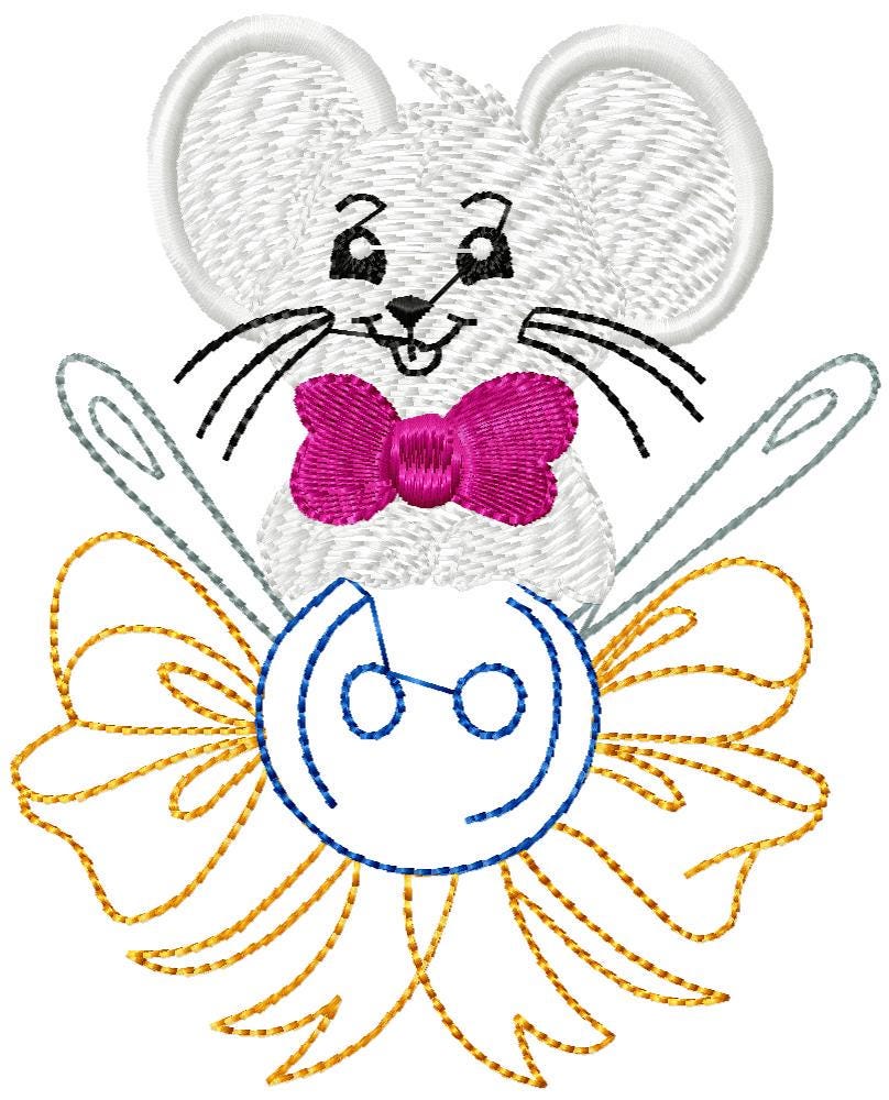 Sewing Mice Embroidery Design Bundle - Sketch Stitch Flower Embroidery ...