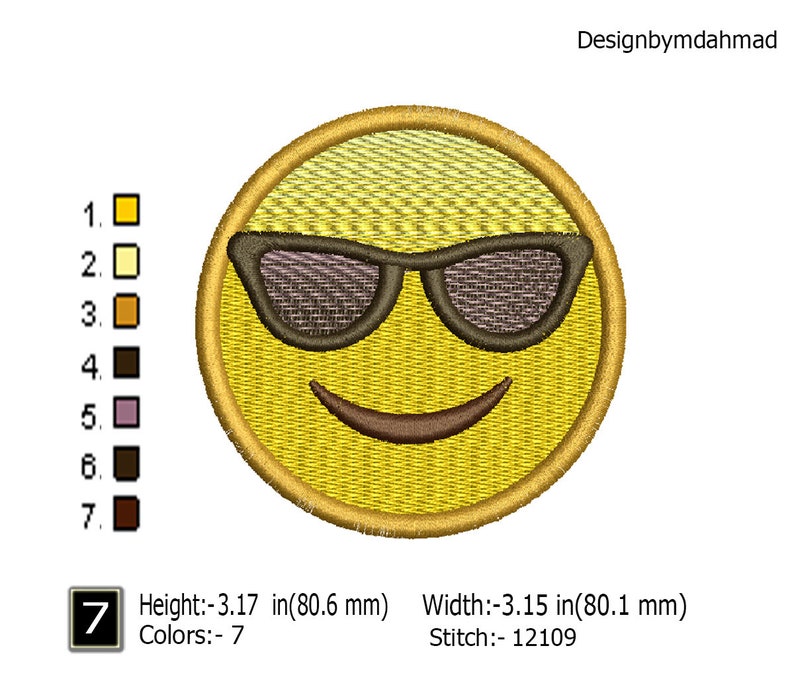 Buy 8 Types Emoji Embroidery Design Set Emoticon Machine Embroidery