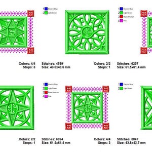 Square Frame Embroidery Design Bundle - Box Monogram Embroidery Designs ...