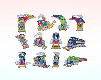 Train Engine embroidery design bundle- Trains embroidery designs machine embroidery pattern-baby embroidery file-transport embroidery design