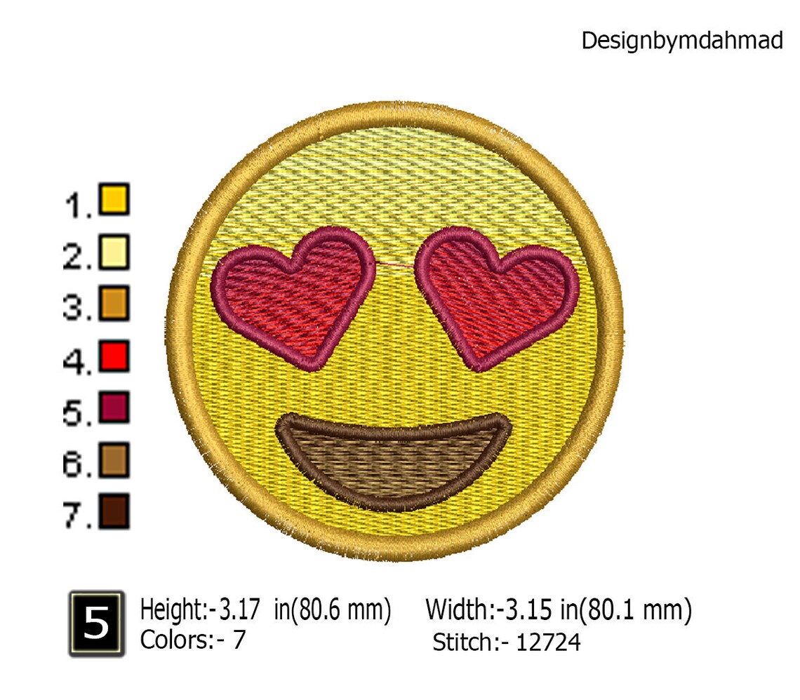 Buy 8 Types Emoji Embroidery Design Set Emoticon Machine Embroidery