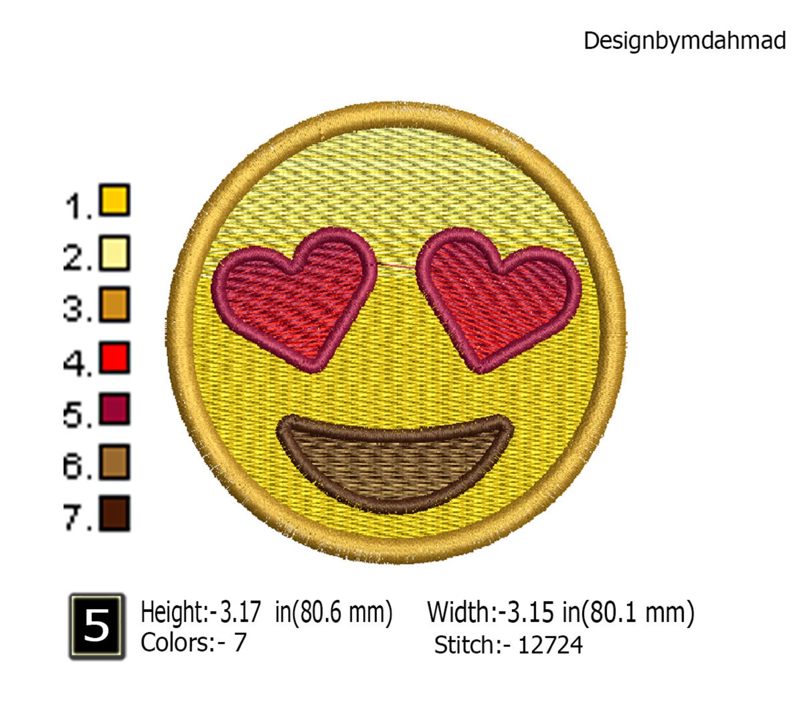 Buy 8 Types Emoji Embroidery Design Set Emoticon Machine Embroidery