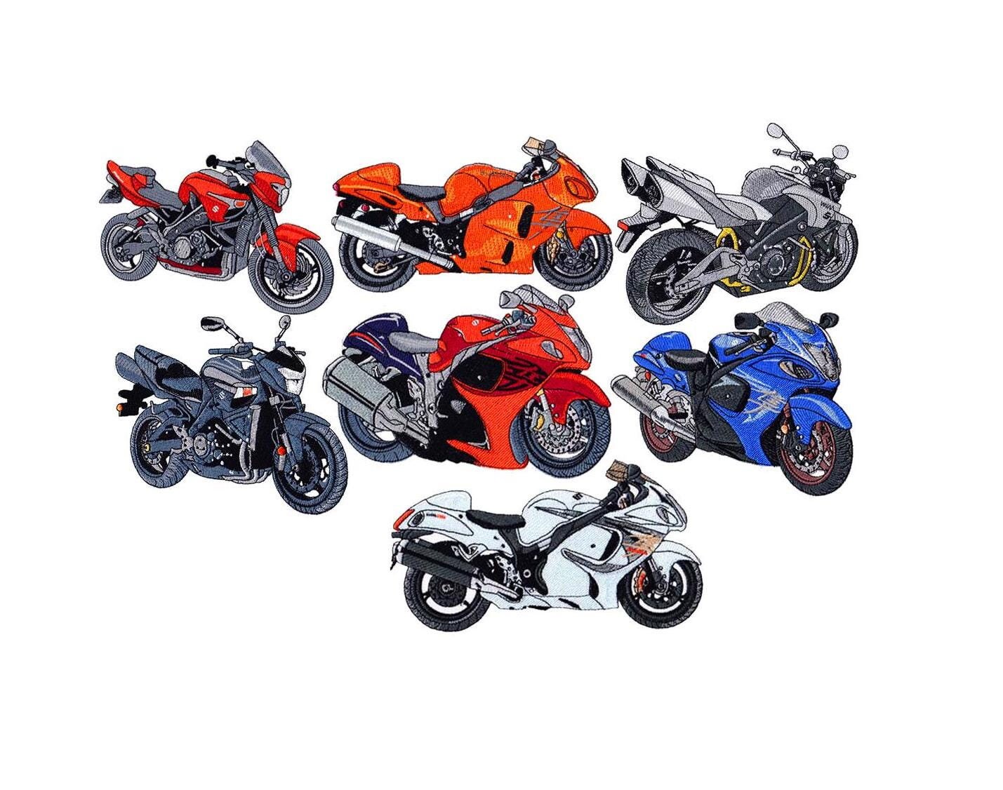 7 Bike Embroidery Design Bundle Raider Embroidery Designs Machine ...