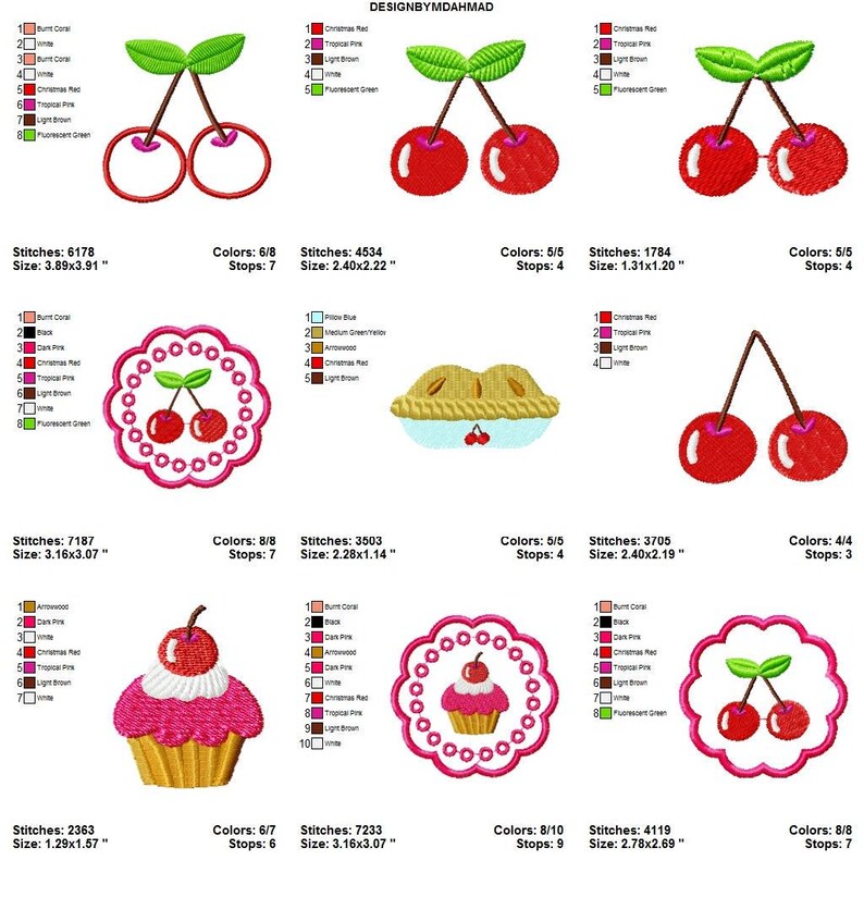 Cherry Embroidery Design Bundle - Cherries Coquette Monogram Applique ...