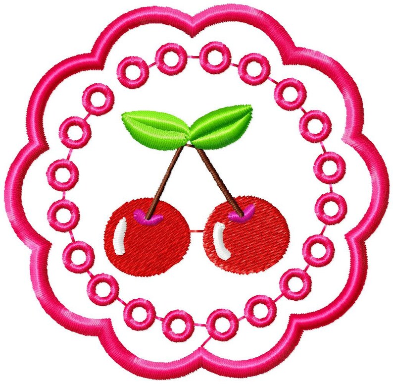 Cherry Embroidery Design Bundle - Cherries Coquette Monogram Applique ...