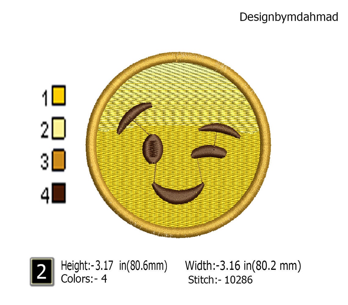 Buy 8 Types Emoji Embroidery Design Set Emoticon Machine Embroidery