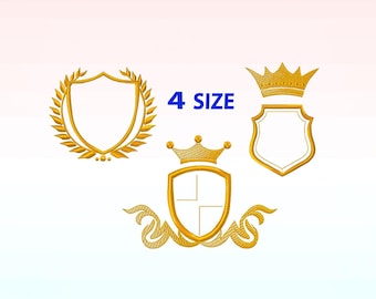 Royal Crest embroidery design bundle - Royal Shield embroidery designs machine embroidery pattern - crown embroidery file - badge embroidery