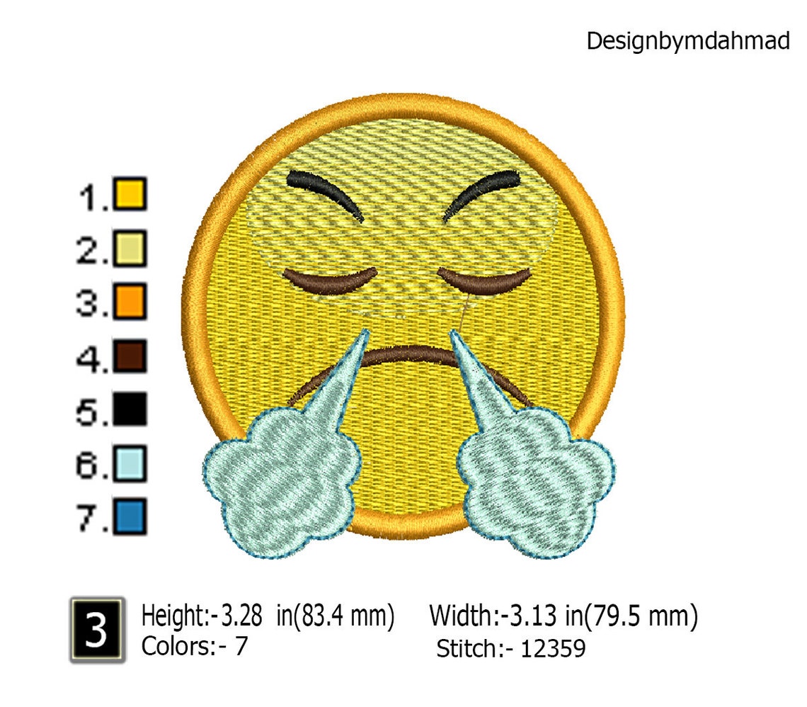 Buy 8 Types Emoji Embroidery Design Set Emoticon Machine Embroidery