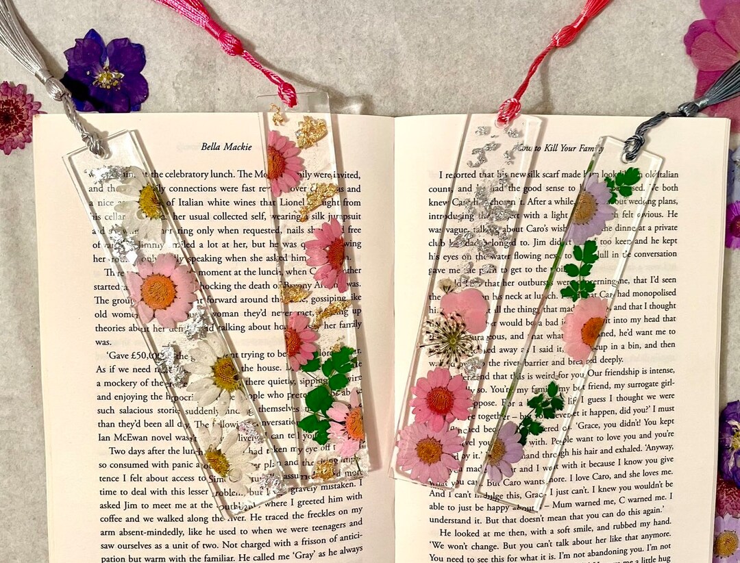 Handmade Floral Resin Bookmarks Etsy