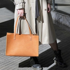 Borsa a mano in pelle, borsa della spesa in pelle, borsa tote in pelle, borsa a mano grande, borsa con manici, custodia in pelle marrone, borsa in pelle marrone