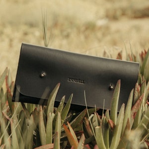 Monedero Negro De Piel, Monedero De Cuero, Monedero Para Mujeres, Monedero Para Iphone, Billetero Grande De Cuero, Leather Black Wallet
