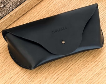 Leather Glasses Case, Black Leather Case, Sunglasses Case, Perfect Gift, Sunglasses Case, Leather Goods, Black Leather,