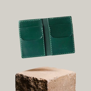 Billetera de Cuero Vertical, Billetera de Cuero Verde, Billetera de Cuero, Billetera de Cuero, Cuero