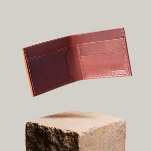 Portafoglio in pelle, portafoglio da uomo bifold, portafoglio in pelle color cognac, portafoglio in pelle classico personalizzato, portafoglio in pelle fatto a mano, regalo di compleanno per uomo