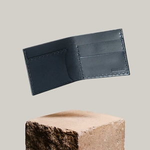 Cartera de cuero, Cartera plegable para hombre, Cartera de cuero negra, Cartera de cuero clásica personalizada, Cartera de cuero hecha a mano, Regalo de cumpleaños para hombres