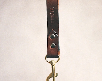 Brown Leather Keychain For Belt, Carabiner For Belt, Belt Keychain, Motorcycle Keychain, Carabiner Keychain, Leather Key