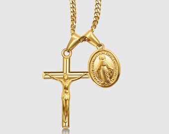 アクセサリー 24K/18K Virgin Mary Gold Pendant 24kt Gold Plated Stunning Cubic Zirconia Virgin Mary Pendant