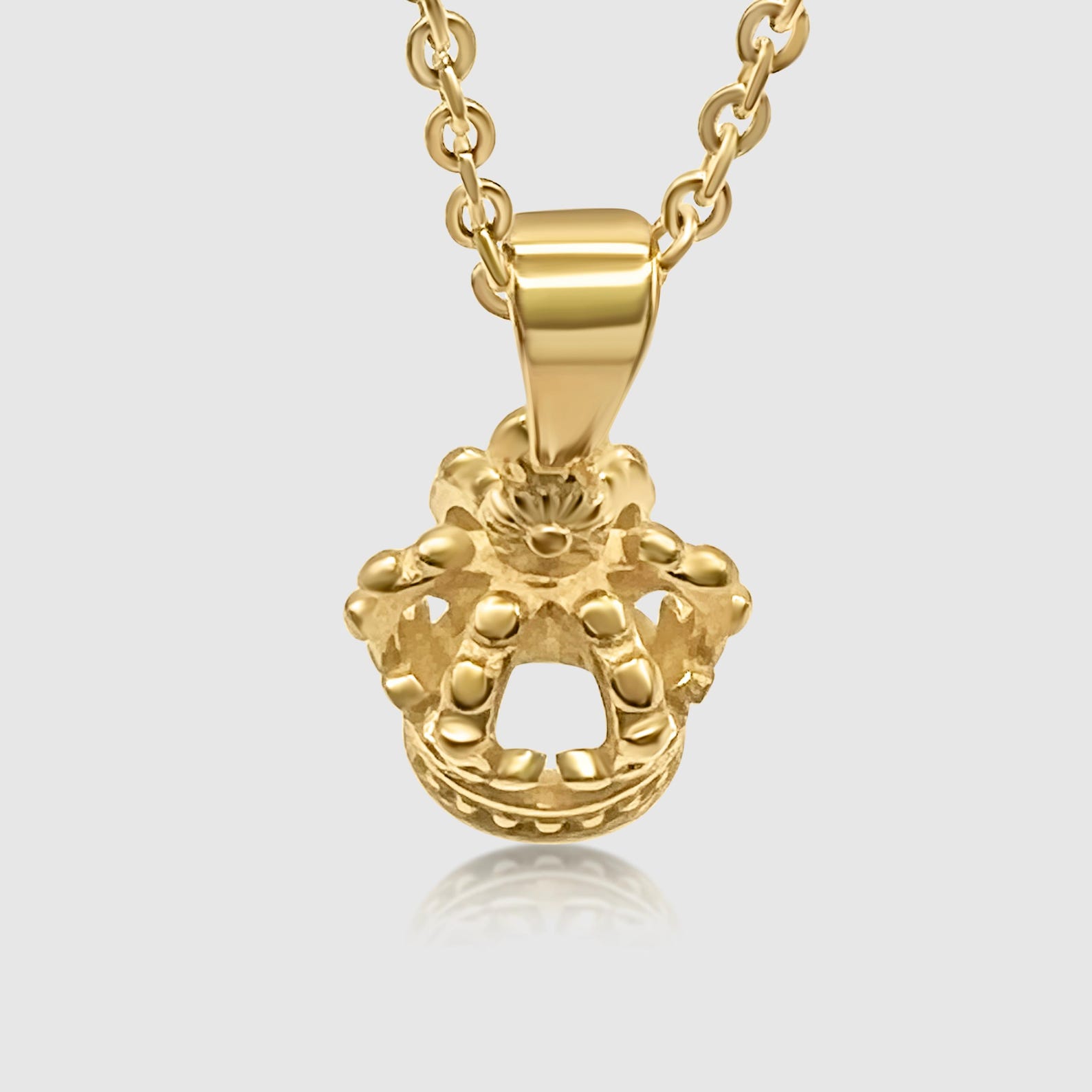 King and Queen Crown Necklace & Pendant, 18K Gold Royal Couple Pendant ...