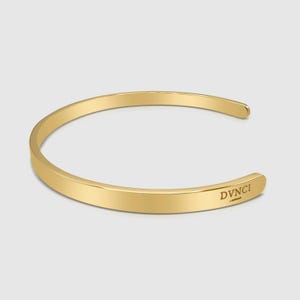 Men’s Cuff Bracelet, 18K Gold Minimalist Cuff Bangle, 4MM Elegant Gold Bangle for Men, Modern Gold Cuff Bracelet, Luxury Men’s Jewelry