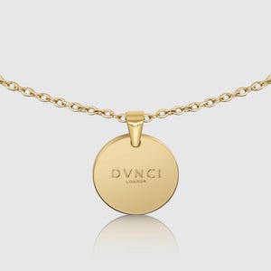 DVNCI Men’s Gold Circle Pendant Necklace, 18K Gold Circular Pendant, Minimalist Men’s Pendant Necklace, Gold Circular Pendant With 20” Chain