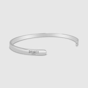 Men’s Cuff Bracelet 18K White Gold, Minimalist Gold Cuff Bangle 4MM, Elegant Luxury Gold Bangle for Men, Modern Men’s Jewelry Cuff Bracelet