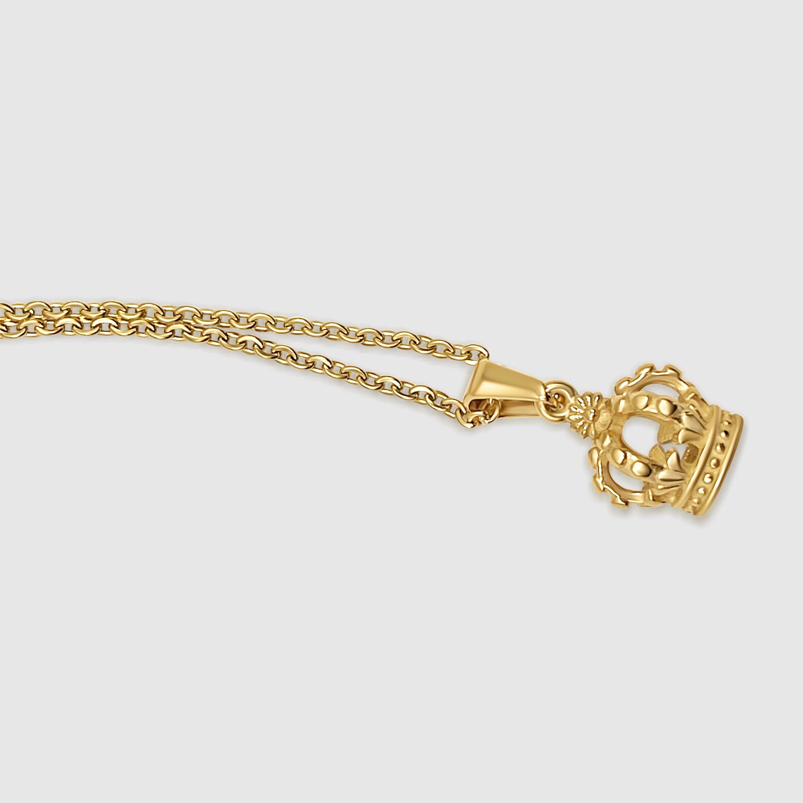 King and Queen Crown Necklace & Pendant, 18K Gold Royal Couple Pendant ...