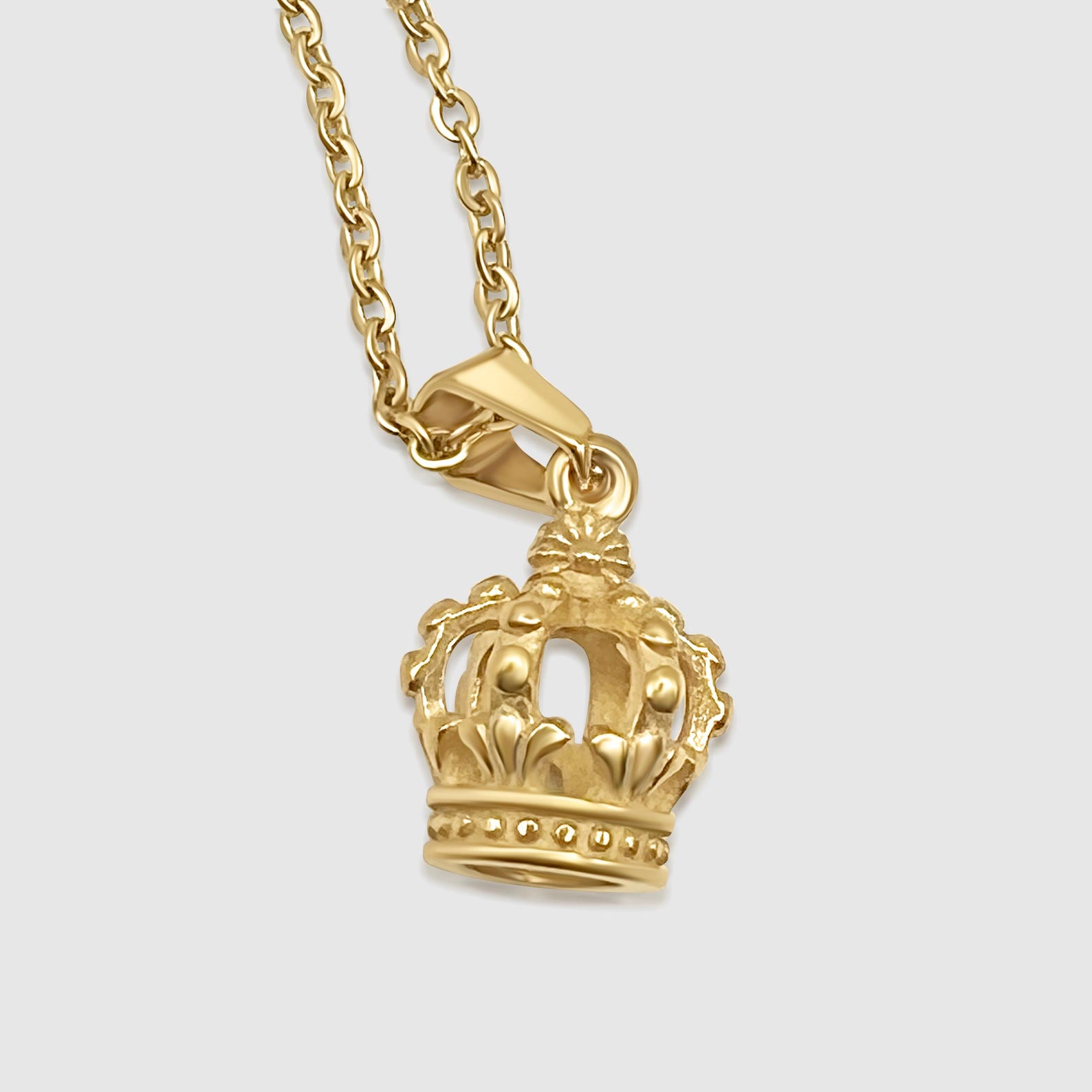 King and Queen Crown Necklace & Pendant, 18K Gold Royal Couple Pendant ...