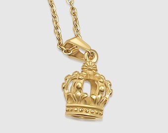 Diamond King Crown Pendant | 2.63 CT Yellow Gold Royal Jewelry - Etsy