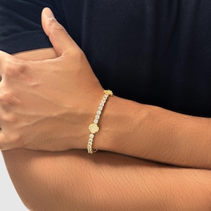 18K Gold Four Leaf Clover Tennis Bracelet 7” | Pavé Diamond Bracelet | Lucky Gold Chain | Luxury Fine Jewelry for Men & Women | Premium Gift