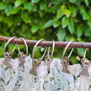 Vintage Curtain Clips Set of 10 metal curtain rings with clips Soviet-era design Country style Home decoration Clips for DIY and Creations
