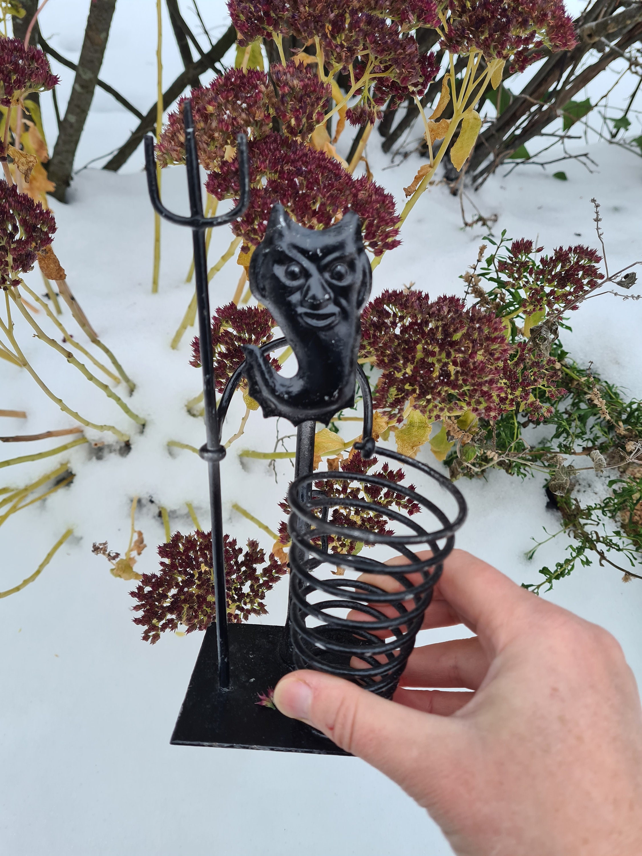 小物 BLACK SIGN x GALCIA DEVIL'S FACE Vintage Metal Sculpture/ Pencil Case Black Devil