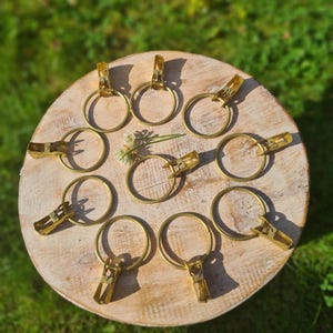 Vintage Curtain Clips Set of 10 metal curtain rings with clips Soviet-era design Country style Home decoration Clips for DIY and Creations