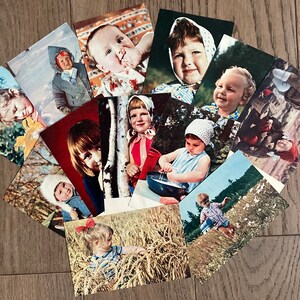 Set de 12 cartes postales Enfants soviétiques 1976 | Cartes postales anciennes de collection | Cartes postales rétro avec des gens | vêtements vintage pour enfants